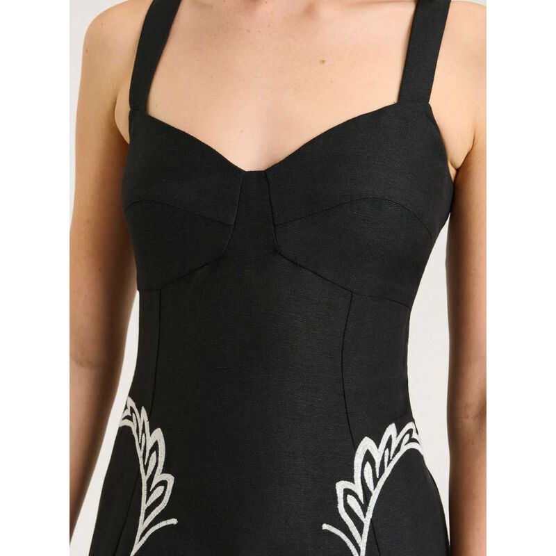 Veronika Maine Filigree Foliage Embroidered Midi Dress image number 2